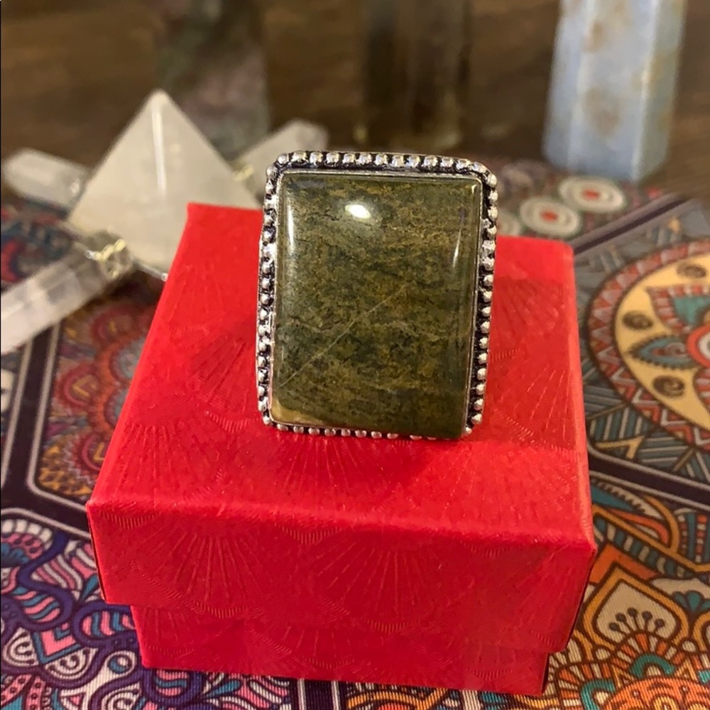 New! Alchemy63 Handmade Ocean Jasper .925 Ring
